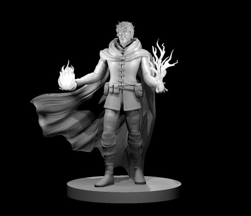 Human Male Sorcerer 4 - DND - Pathfinder - Dungeons & Dragons - RPG - Tabletop - mz4250- Miniature-28mm-1"Scale