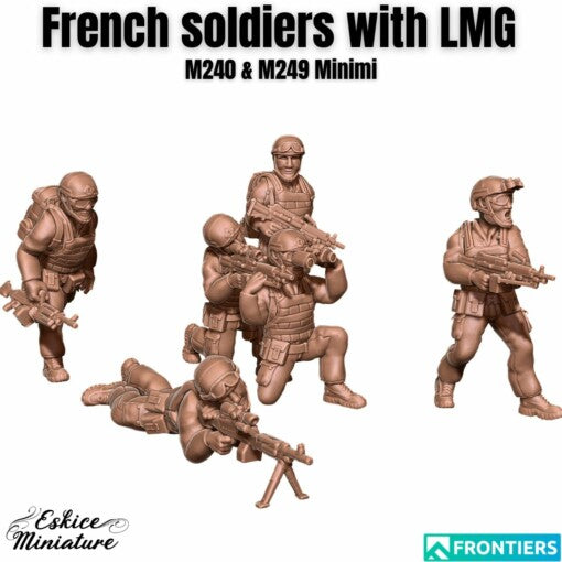 French LMG Team - French Army - 28mm -  Eskice Miniature
