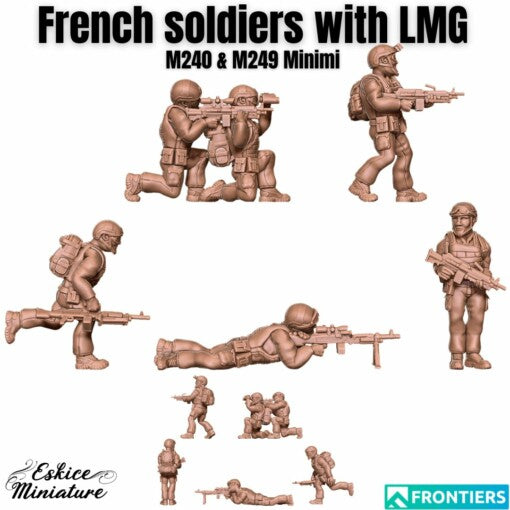 French LMG Team - French Army - 28mm -  Eskice Miniature