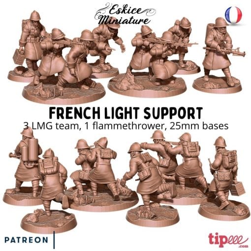 French Light Support - French Army - 28mm -  Eskice Miniature