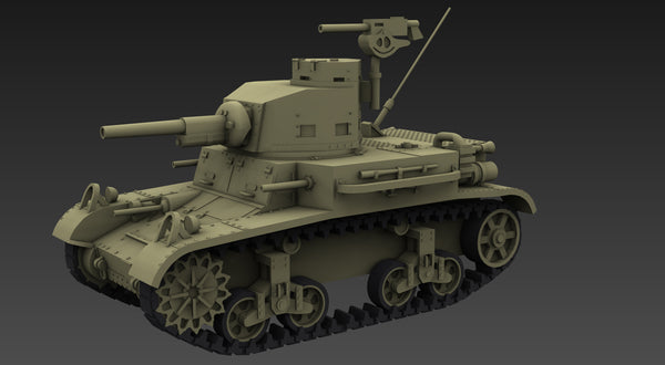 M2 light tank M2A4 - US Army - Bolt Action - wargame3d- 28mm Scale