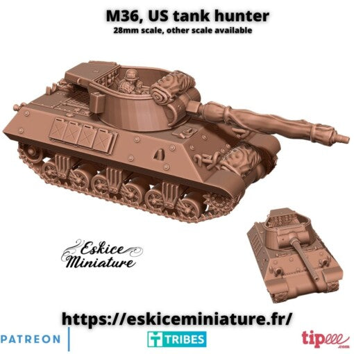 M36 US Tank Hunter - United States Army - 28mm - Eskice Miniature