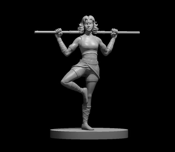 Female Adept Martial Artist - DND - Pathfinder - Dungeons & Dragons - RPG - Tabletop - mz4250- Miniature-28mm-1"Scale