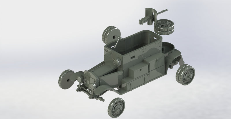 Minerva Armored Car - WWI - Austro-Hungarian Army - Bolt Action - wargame3d- 28mm Scale