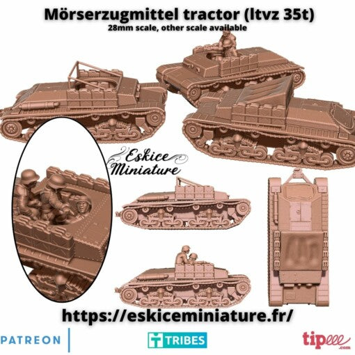 Mörserzugmittel Tractor – 28mm - German Army - 28mm -  Eskice Miniature