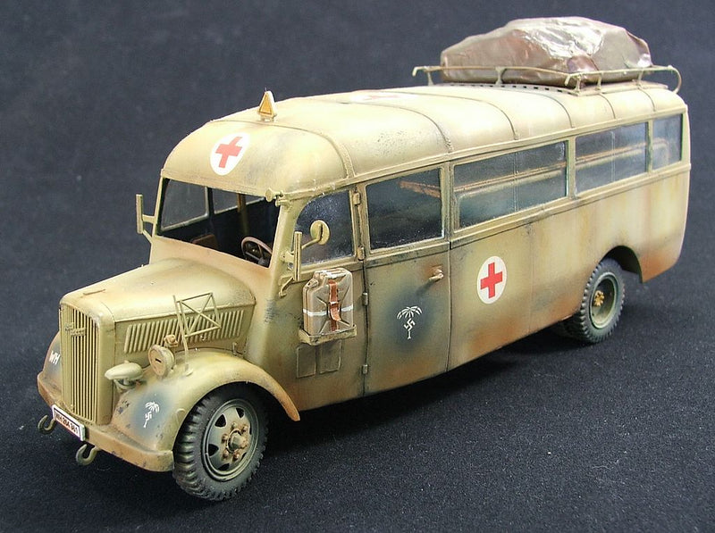 Opel Blitz Ambulance Bus (3.6S Omnibus) - Germany - Bolt Action - wargame3d - 28mm Scale