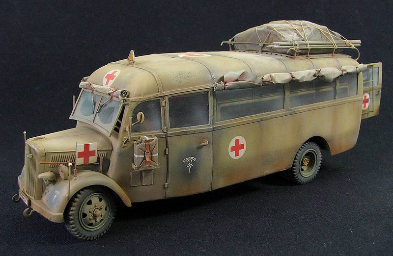 Opel Blitz Ambulance Bus (3.6S Omnibus) - Germany - Bolt Action - wargame3d - 28mm Scale