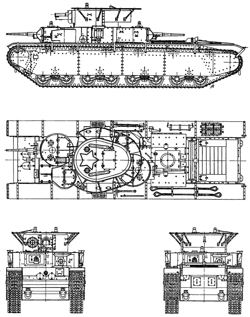 Heavy tank T-35A - wargame3d- 28mm Scale - Russian Army - Bolt Action