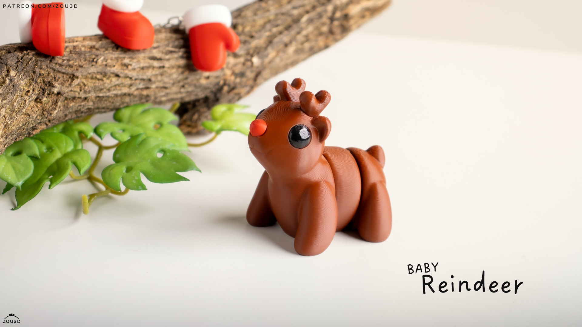 Baby Reindeer - Articulated - Keychain - Desk Ornament - ZOU3D