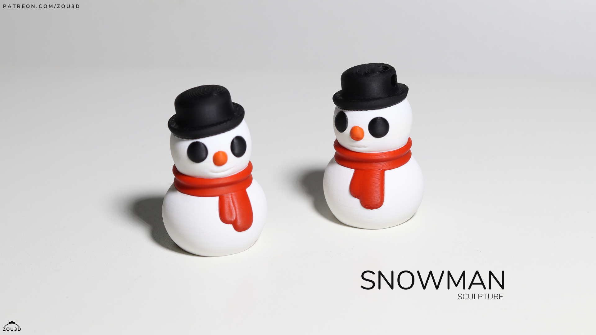 Snowman Sculpture - Articulated - Keychain - Desk Ornament - ZOU3D