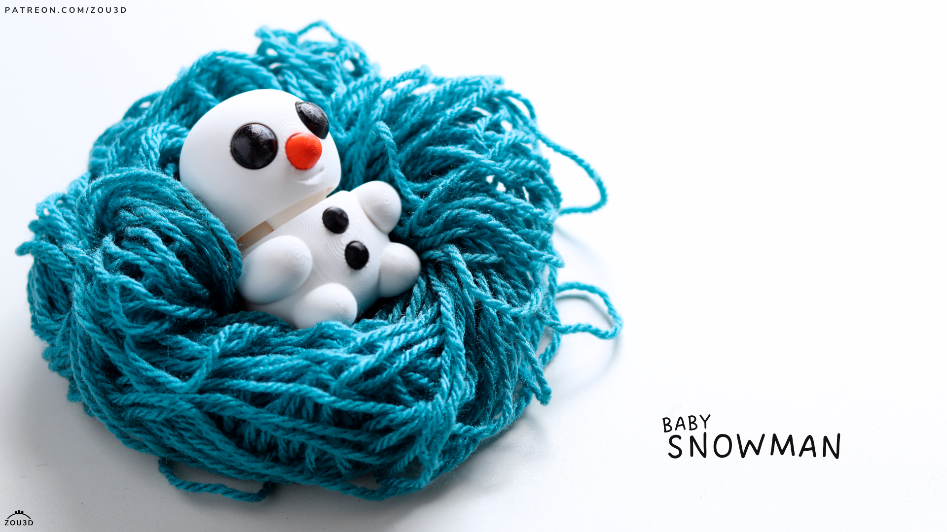Baby Snowman - Keychain - Desk Ornament - ZOU3D
