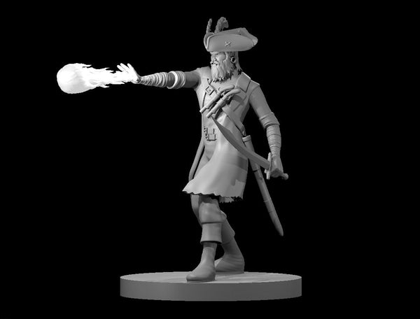 Pirate Deck Wizard - DND - Pathfinder - Dungeons & Dragons - RPG - Tabletop - mz4250- Miniature-28mm-1"Scale