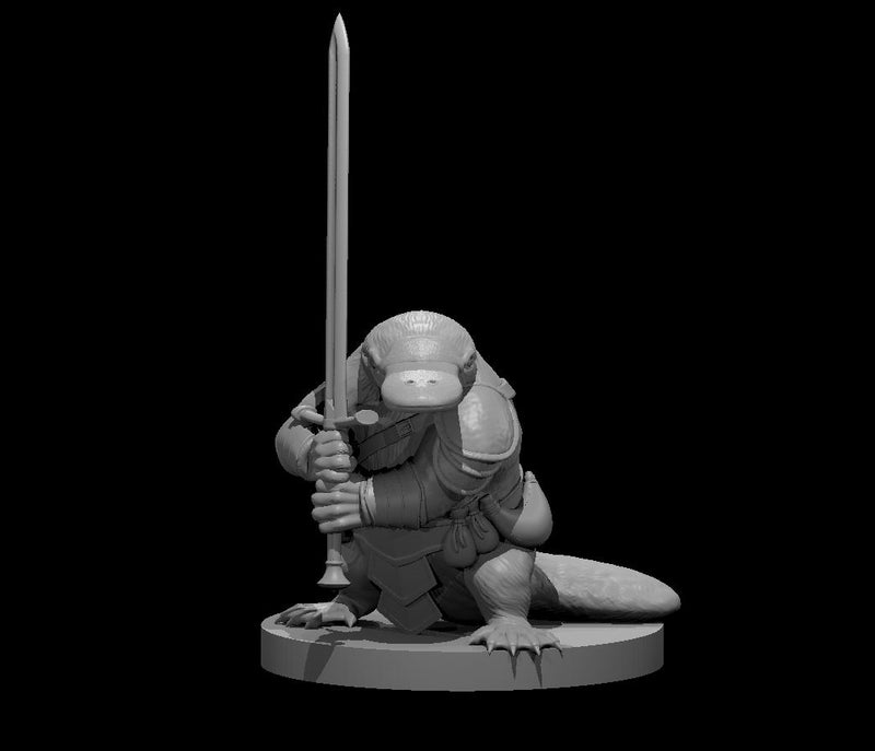 Platypus Barbarian - DND - Pathfinder - Dungeons & Dragons - RPG - Tabletop - mz4250- Miniature-28mm-1"Scale