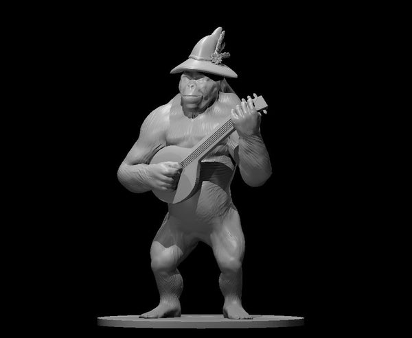 Polymorphed Bard as Great Ape- DND - Pathfinder - Dungeons & Dragons - RPG - Tabletop - mz4250- Miniature-28mm-1"Scale