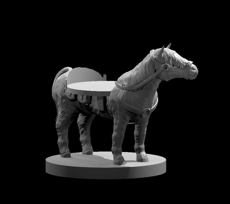 Pony Mount W/Mini slot- DND - Pathfinder - Dungeons & Dragons - RPG - Tabletop - mz4250- Miniature-28mm-1"Scale