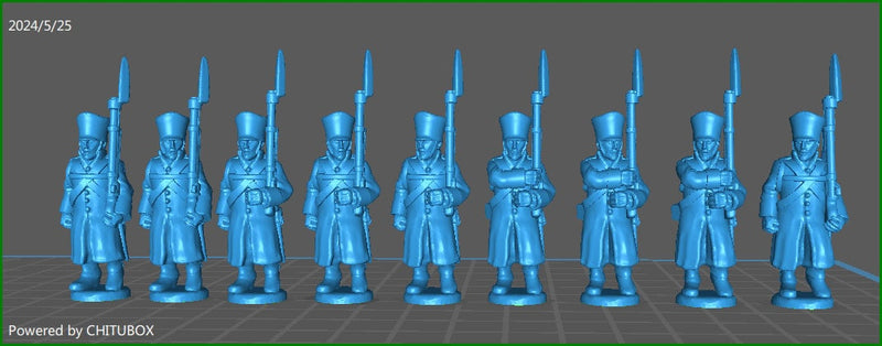 28mm Napoleonic Prussian 1812-15 Line btg with greatcoat - 12 minis