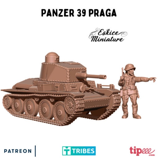 Panzer 39 Praga- German Army - 28mm -  Eskice Miniature
