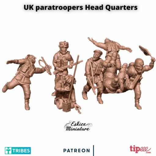 UK Paratroopers Head Quarters - Royal Army - 28mm -  Eskice Miniature
