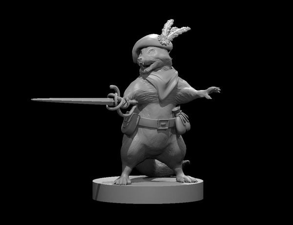 Raccoon Swashbuckler - DND - Pathfinder - Dungeons & Dragons - RPG - Tabletop - mz4250- Miniature-28mm-1"Scale