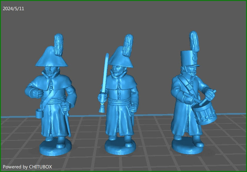 28mm Napoleonic Russian 1805-07 Grenadiers btg with greatcoat - 12 minis