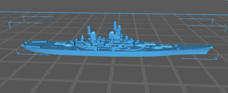 Battleship - Iowa Class - Board Game Scale - 66 mm Length - US Navy - Axis and Allies