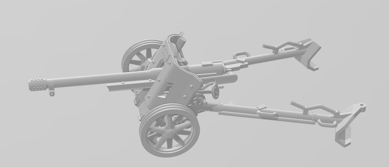 Cannone 75-39 medium anti-tank gun - Italian Army - 28mm Scale - Bolt Action - wargame3d