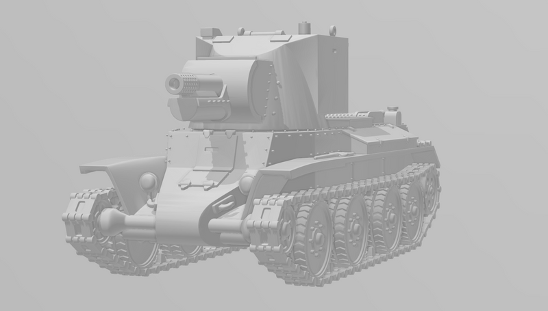 Assault tank BT-42 (Finnish) - wargame3d- 28mm Scale - Russian Army - Bolt Action