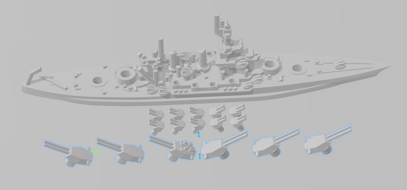 Colorado - US Navy - Rotating Turret - Wargaming - Naval Miniature