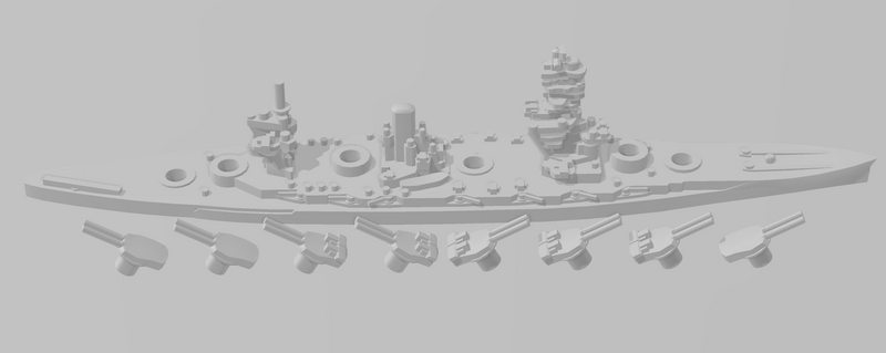 Fuso  - IJN - Rotating Turret - Wargaming - Naval Miniature