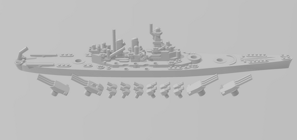 North Carolina - US Navy - Rotating Turret - Wargaming - Naval Miniature