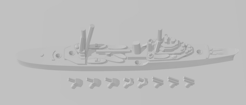 Katori - IJN - Japanese Navy - Rotating Turret - Wargaming - Naval Miniature