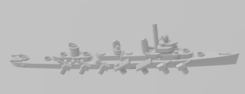 Fletcher - V1 - USN - Rotating Turret - Wargaming - Naval Miniature