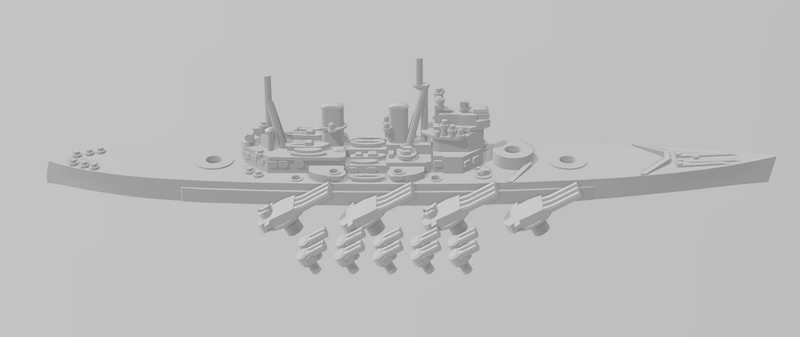 Lion - Triple Guns - UK Royal Navy - Rotating Turret - Wargaming - Naval Miniature