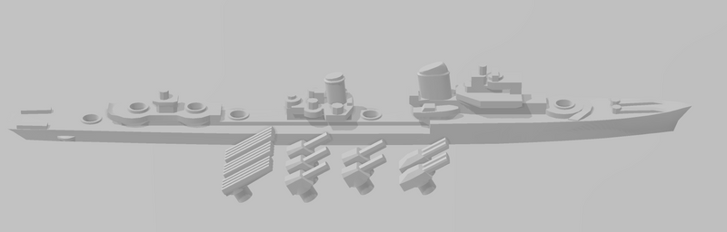 Type 1936A - Early Variant - German Navy - Rotating Turret - Wargaming - Naval Miniature