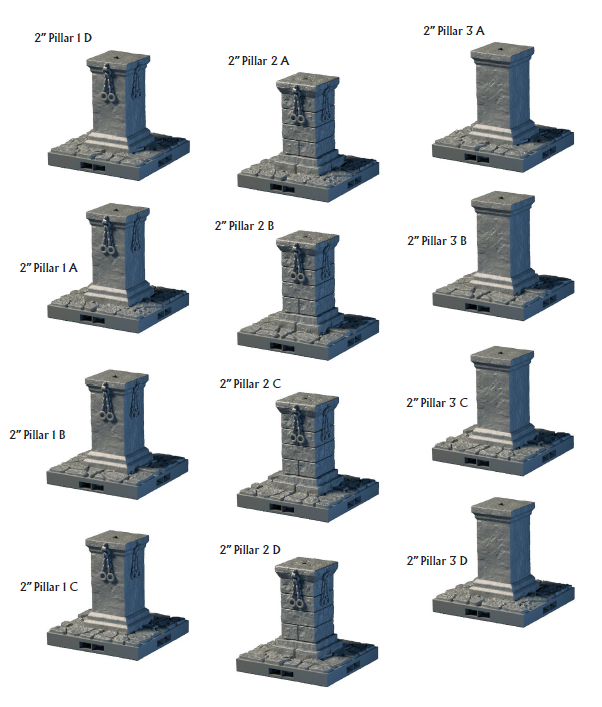 Pillars - Lost Dungeons - DragonLock - DND - Pathfinder - RPG - Dungeon & Dragons - 28 mm/ 1" - Terrain - Fat Dragon Games