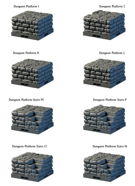 Dungeon Platforms - Lost Dungeons - DragonLock - DND - Pathfinder - RPG - Dungeon & Dragons - 28 mm/ 1" - Terrain - Fat Dragon Games