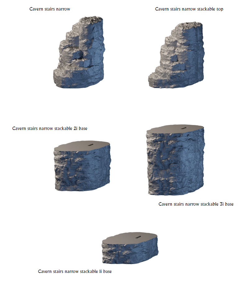 Cavern Modular Stairs - Lost Dungeons - DragonLock - DND - Pathfinder - RPG - Dungeon & Dragons - 28 mm/ 1" - Terrain - Fat Dragon Games