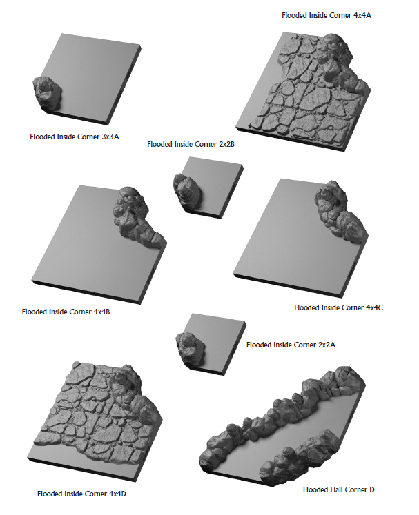 More Flooded Caverns - Lost Dungeons - DragonLock - DND - Pathfinder - RPG - Dungeon & Dragons - 28 mm/ 1" - Terrain - Fat Dragon Games