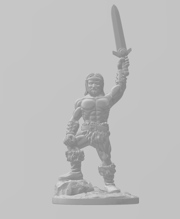 Barbarian W/Sword - 28 mm / 1" - DragonLock - DND - Pathfinder - RPG - Dungeon & Dragons - Terrain - Fat Dragon Games