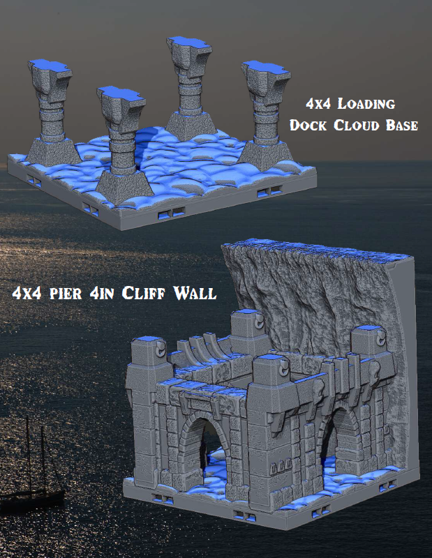 Ybonne Cloud Quay Pack 1 - Pathfinder - Dungeons & Dragons - RPG - Tabletop-Terrain - 28 mm / 1"- Aether Studios