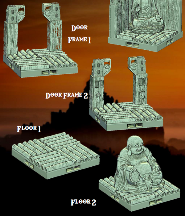 Kingdoms Bamboo Part 2 - Pathfinder - Dungeons & Dragons - RPG - Tabletop-Terrain - 28 mm / 1"- Aether Studios