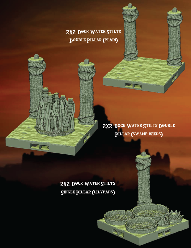 Raised Bamboo Huts Part 2 - Pathfinder - Dungeons & Dragons - RPG - Tabletop-Terrain - 28 mm / 1"- Aether Studios