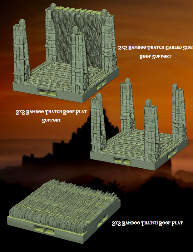 Raised Bamboo Huts Part 2 - Pathfinder - Dungeons & Dragons - RPG - Tabletop-Terrain - 28 mm / 1"- Aether Studios