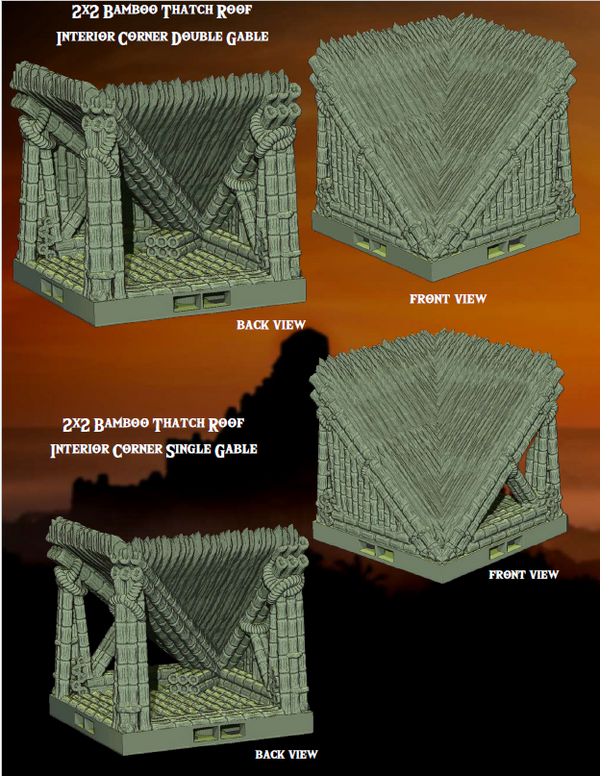 Raised Bamboo Huts Part 3 - Pathfinder - Dungeons & Dragons - RPG - Tabletop-Terrain - 28 mm / 1"- Aether Studios