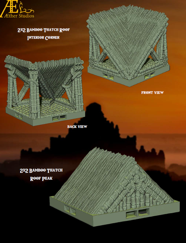 Raised Bamboo Huts Part 3 - Pathfinder - Dungeons & Dragons - RPG - Tabletop-Terrain - 28 mm / 1"- Aether Studios