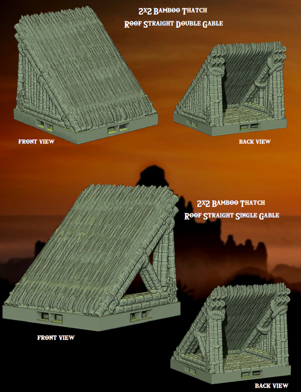 Raised Bamboo Huts Part 3 - Pathfinder - Dungeons & Dragons - RPG - Tabletop-Terrain - 28 mm / 1"- Aether Studios