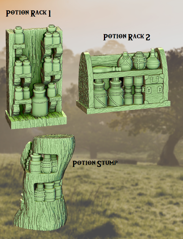 Potion Shoppe Scatter - Pathfinder - Dungeons & Dragons - RPG - Tabletop-Terrain - 28 mm / 1"- Aether Studios