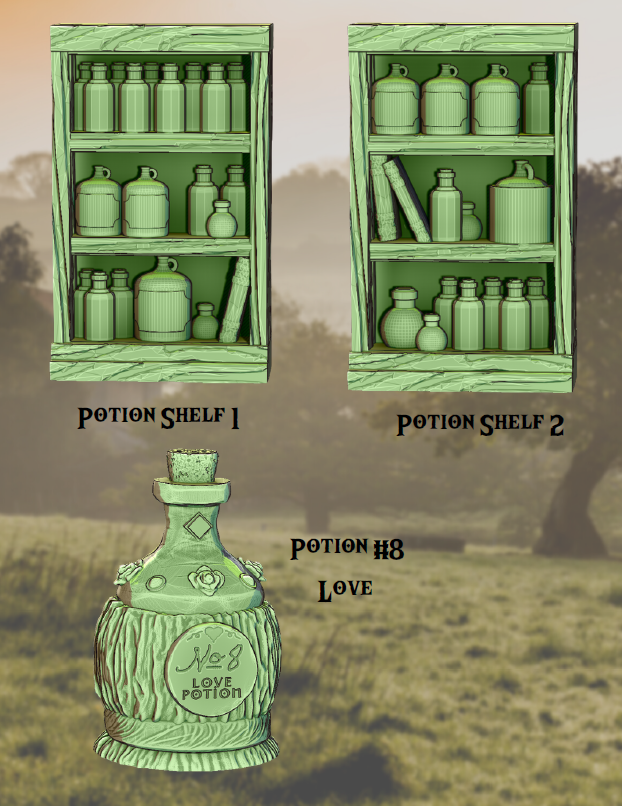 Potion Shoppe Scatter - Pathfinder - Dungeons & Dragons - RPG - Tabletop-Terrain - 28 mm / 1"- Aether Studios