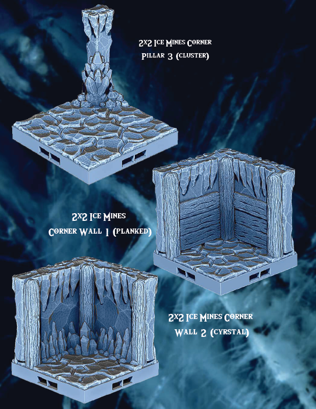 Ice Cavern Mines Part 1 - Pathfinder - Dungeons & Dragons - RPG - Tabletop-Terrain - 28 mm / 1"- Aether Studios