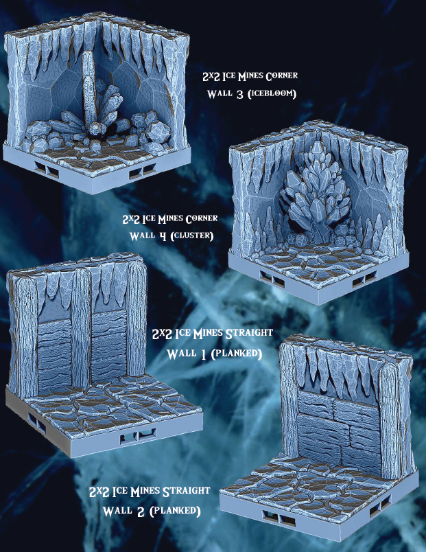 Ice Cavern Mines Part 1 - Pathfinder - Dungeons & Dragons - RPG - Tabletop-Terrain - 28 mm / 1"- Aether Studios